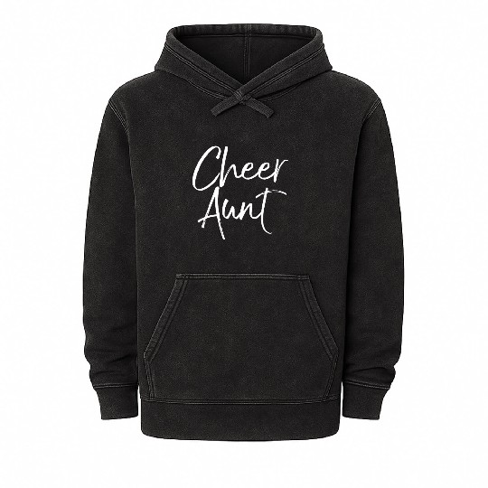 Cute Cheerleading Gift for Aunt Cheerleaders Fun C Mineral Wash Hoodies