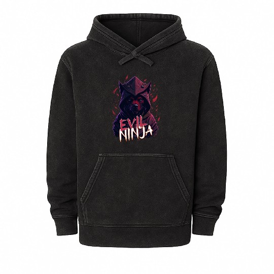 Powerful Boston Terrier Dog Ninja Mineral Wash Hoodies