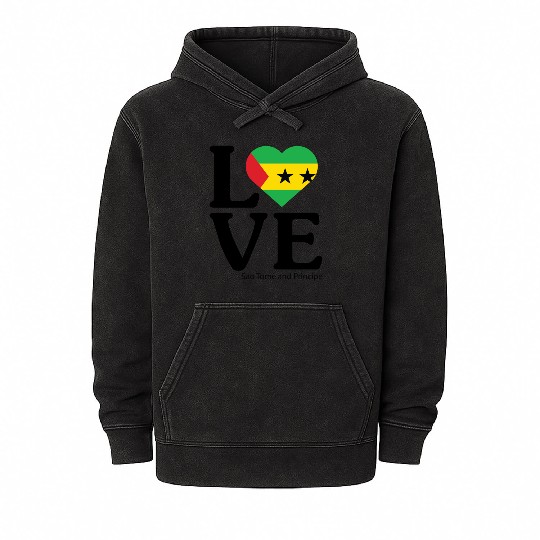 Love Sao Tome and Principe Mineral Wash Hoodies