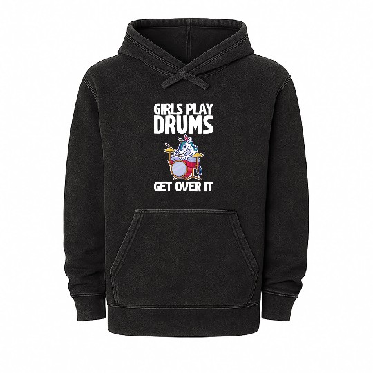 Girls Play Drums, Get Over It 2 Mineral Wash Hoodies