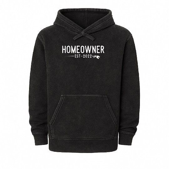 Homeowner 2022 First Time Home Owner Proud His Her Mineral Wash Hoodies