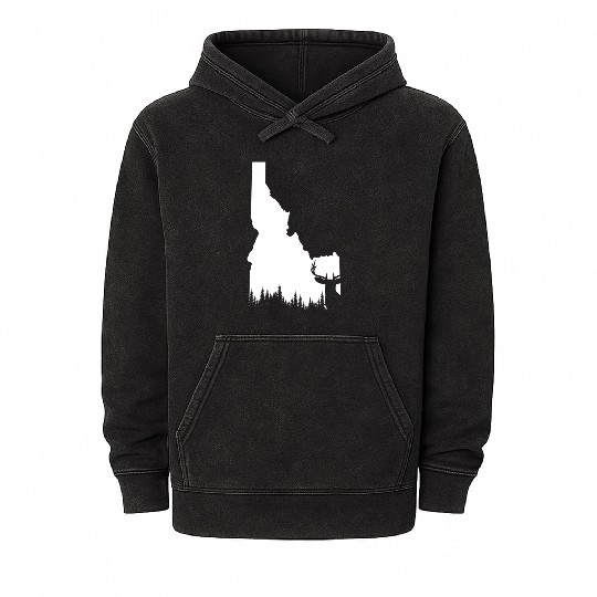 Hunter Elk Deer State Idaho Hunting Mineral Wash Hoodies