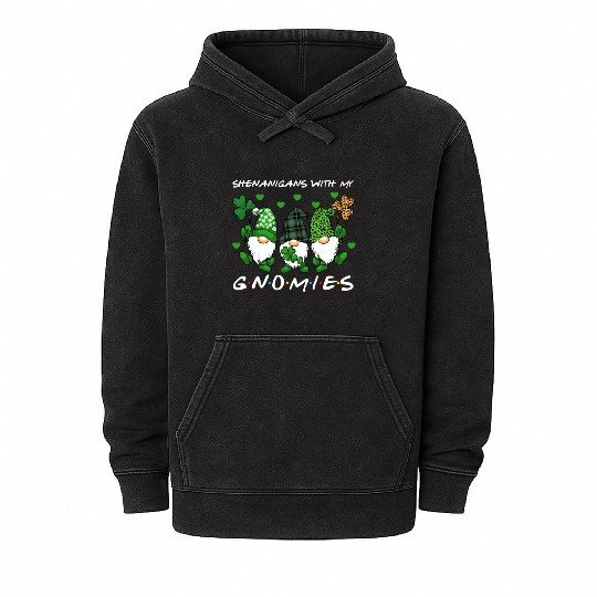 Shenanigans With My Gnomies St Patrick'S Day Gnome Mineral Wash Hoodies