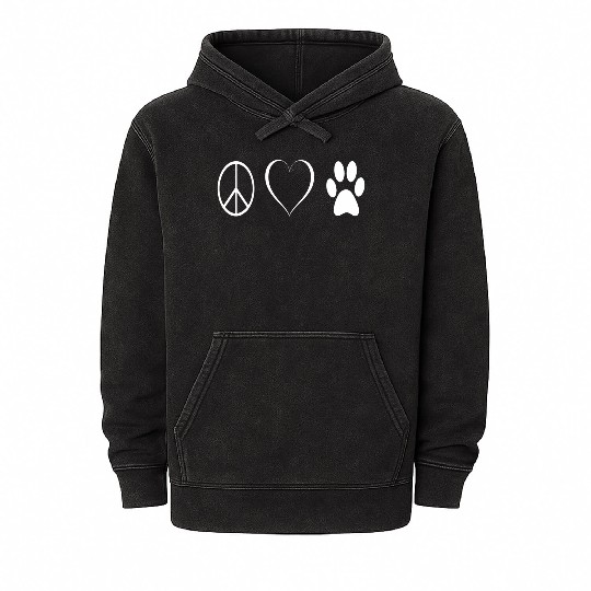 Peace love animals Mineral Wash Hoodies