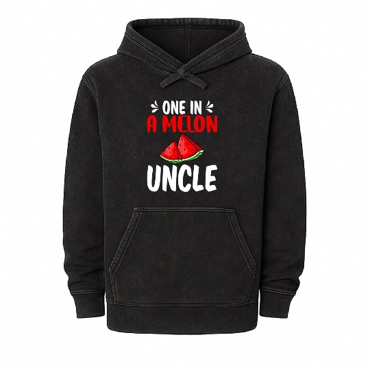 One In A Melon Uncle Watermelon Family Mineral Wash Hoodies
