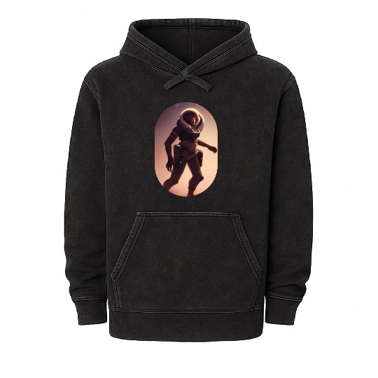 Astronaut Monkey Discovering Planet Mars 1 1 Mineral Wash Hoodies