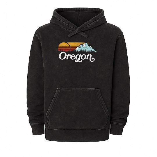 Oregon Mountains Sun Mineral Wash Hoodies