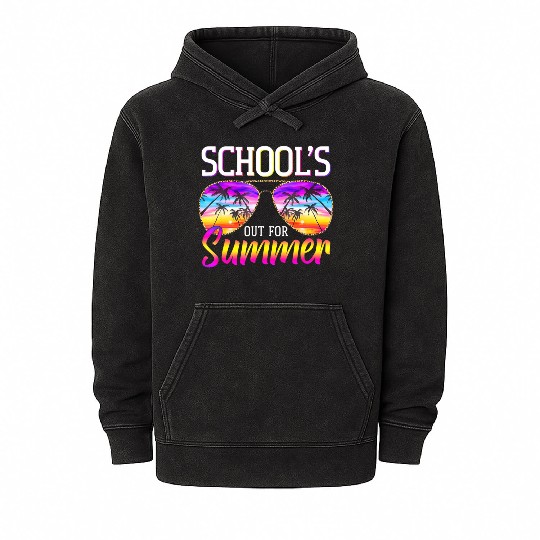 Last Day Of School Schools Out For Summer Teacher Mineral Wash Hoodies