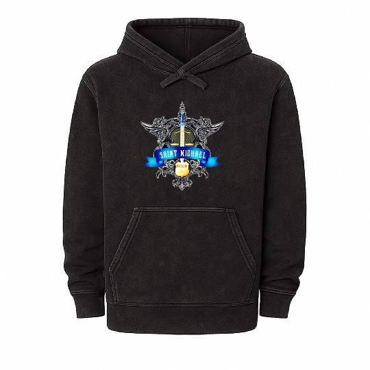 Saint Michael Patron Saint of Police Officers Mineral Wash Hoodies