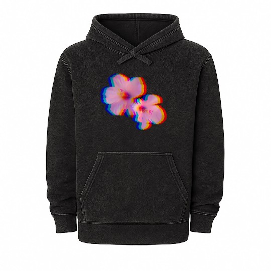 Flowers Vaporwave Aesthetic 80'S Mineral Wash Hoodies