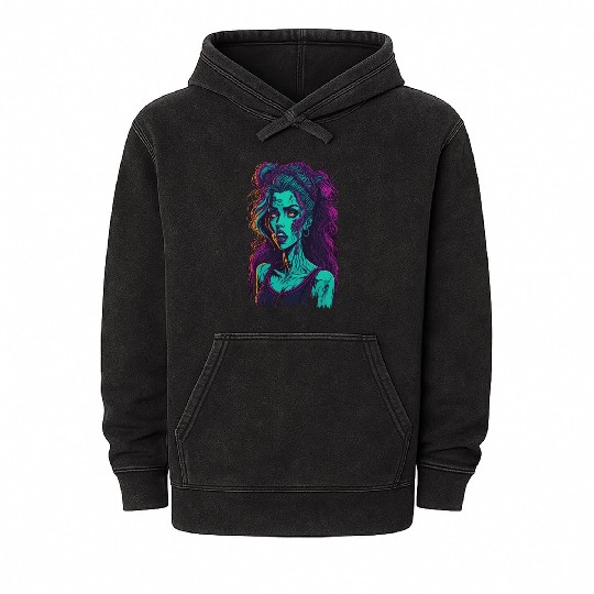 Zombie Girl Mineral Wash Hoodies