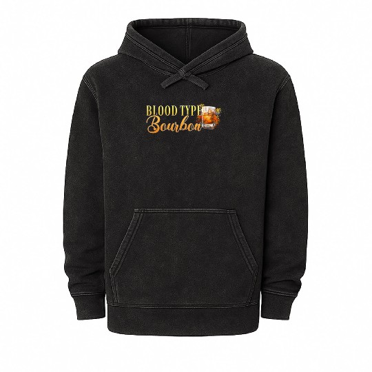 Blood Type Bourbon Cocktail Bartender Mineral Wash Hoodies