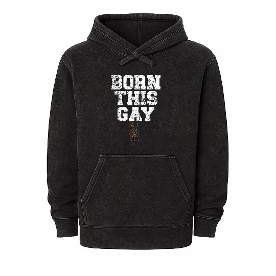 Born This Gay Sexual Diversity Gay Pride LGBTQ Mineral Wash Hoodies
