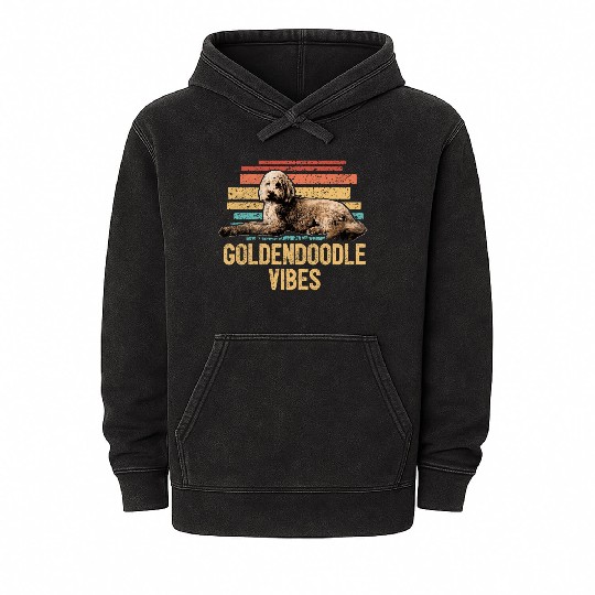Goldendoodle Vibes Cute Dog Mom Doodle Dog Dad Mineral Wash Hoodies