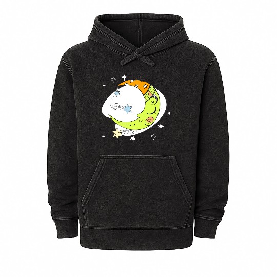 Kawaii Moon Flowers Floral Aesthetic Soft Girl Mineral Wash Hoodies