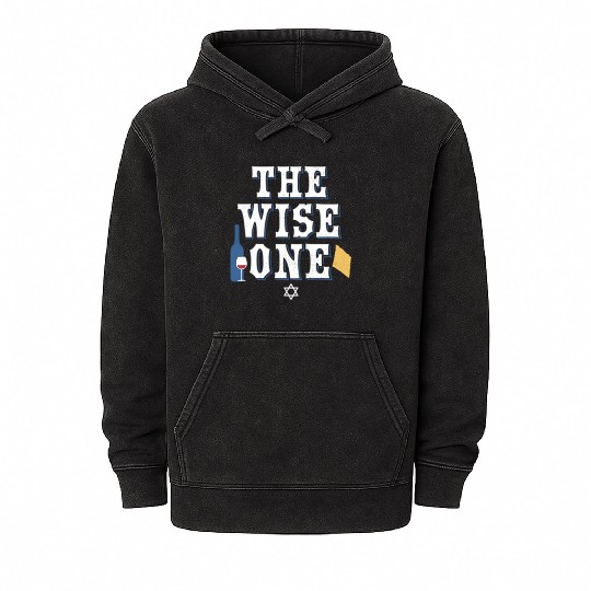Pesach Passover The Wise One Mineral Wash Hoodies