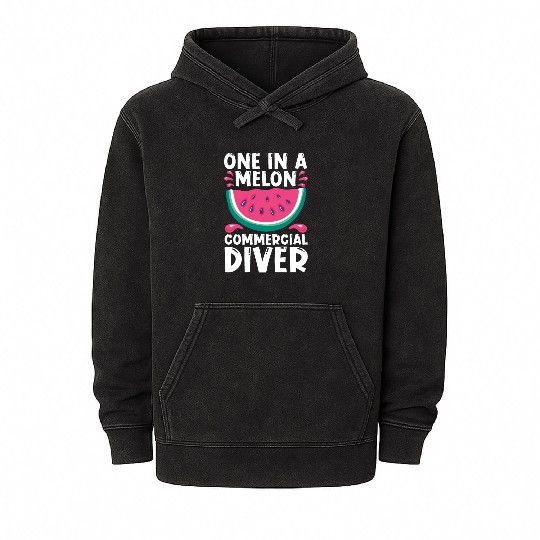 Diving Diver Melon Commercial Diving Mineral Wash Hoodies