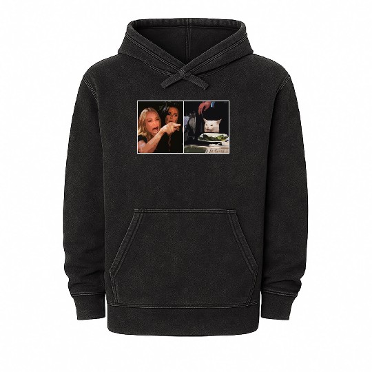 Yelling At A Cat Meme Mineral Wash Hoodies