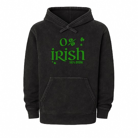 0 Irish 100 Drunk Saint Patrick'S Day Mineral Wash Hoodies