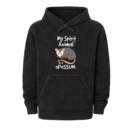 Opossum My rit Animal Is A Opossum Mineral Wash Hoodies