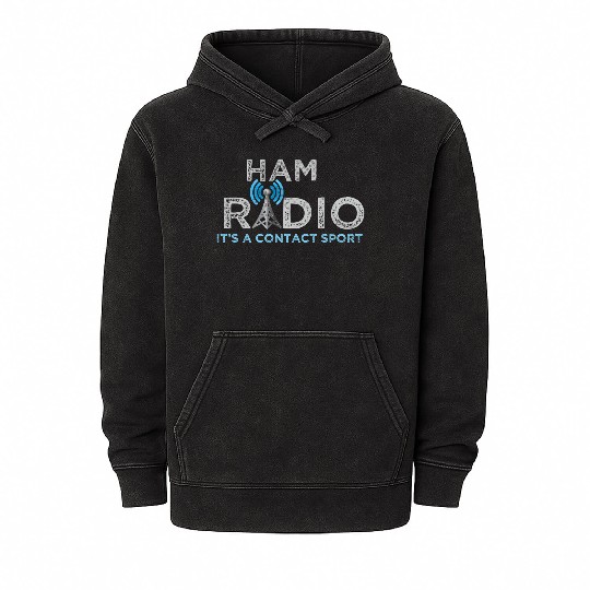 Ham Radio Its A Contact Sport Ham Radio Mineral Wash Hoodies