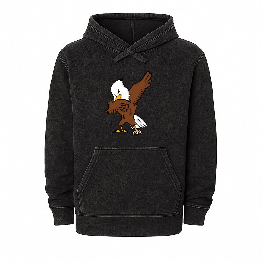 Dabbing American Bald Eagle Mineral Wash Hoodies