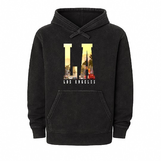 Los Angeles La yline California La Mineral Wash Hoodies