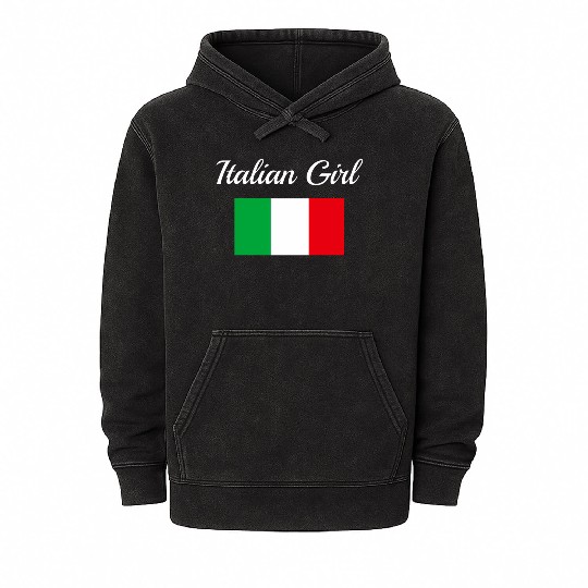 Italian Flag Italy Pride Italian-American Mineral Wash Hoodies