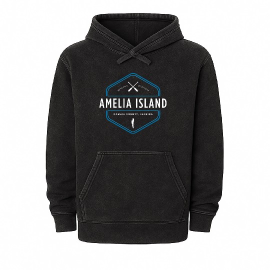 Amelia Island Florida Beach Mineral Wash Hoodies