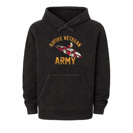 Native American Vietnam Veteran Mineral Wash Hoodies