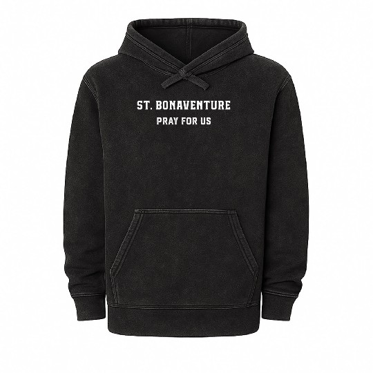 St Bonaventure Religious Catholic Saint Mineral Wash Hoodies