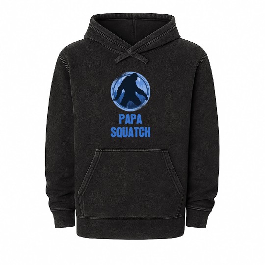 Sasquatch Walking Papa Squatch Mineral Wash Hoodies