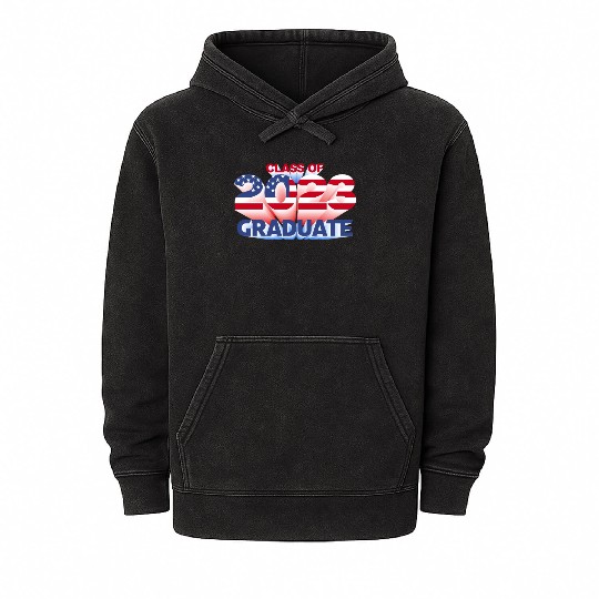 US American Flag 2023 Graduate Patriotic Graduatio Mineral Wash Hoodies