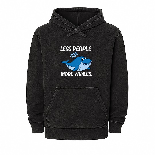 Whale For Orca Narwhal Blue Whales Mineral Wash Hoodies