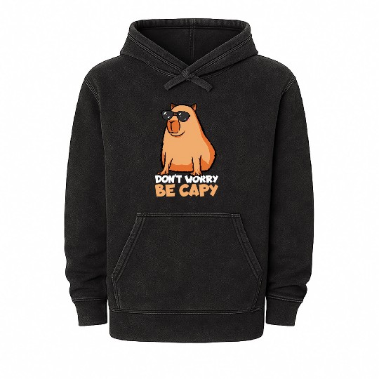 Don'T Worry Be Capy Capybara Mineral Wash Hoodies