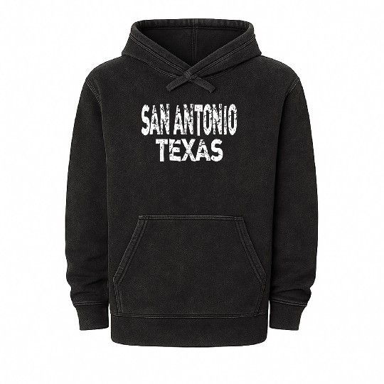 San Antonio Texas Distressed Mineral Wash Hoodies