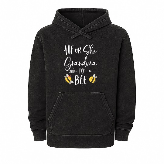 He Or She Grandma To Bee New Grandmother To Be Mineral Wash Hoodies