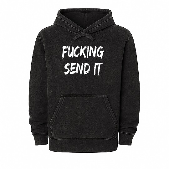 Fucking Send It Snowmobile Dirt Bike Fan Mineral Wash Hoodies