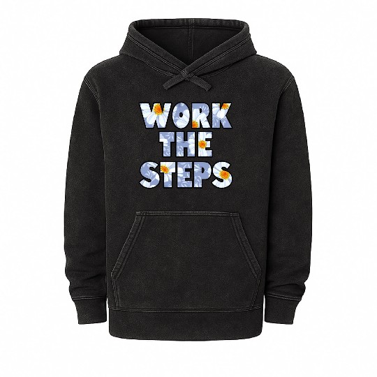 Work the Steps daisy Mineral Wash Hoodies