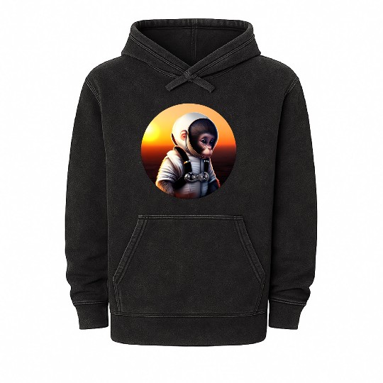 Astronaut monkey Mineral Wash Hoodies