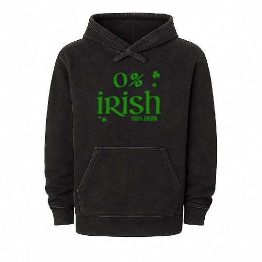 0 Irish 100 Drunk Saint Patrick'S Day Mineral Wash Hoodies