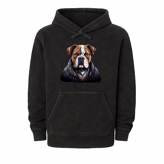 American Bulldog in cool and edgy streetwear Mineral Wash Hoodies