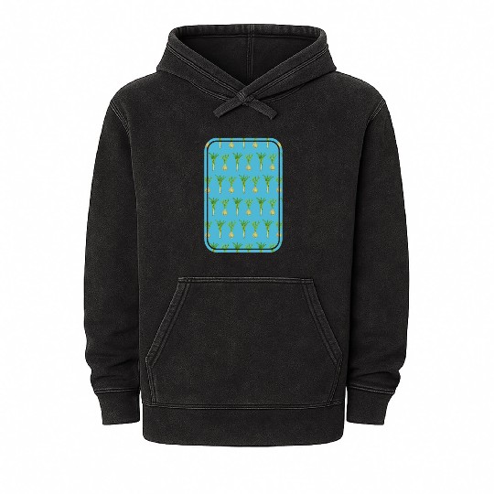 leek and onion pattern Mineral Wash Hoodies