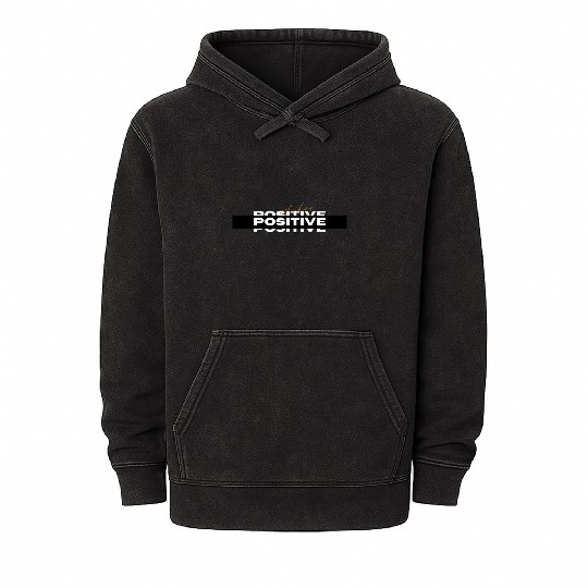 White Black Simple Positive Typography Mineral Wash Hoodies