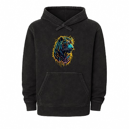 Tiger Neon Mineral Wash Hoodies