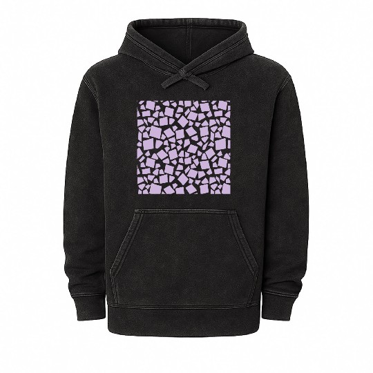 Purple Geometry Pattern Mineral Wash Hoodies