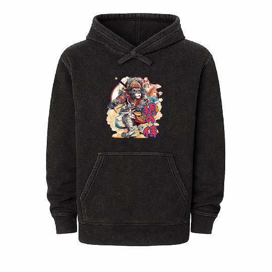 Samurai Monkey Mineral Wash Hoodies