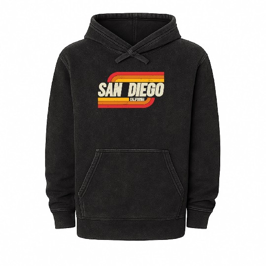 San Diego California Ca City Mineral Wash Hoodies