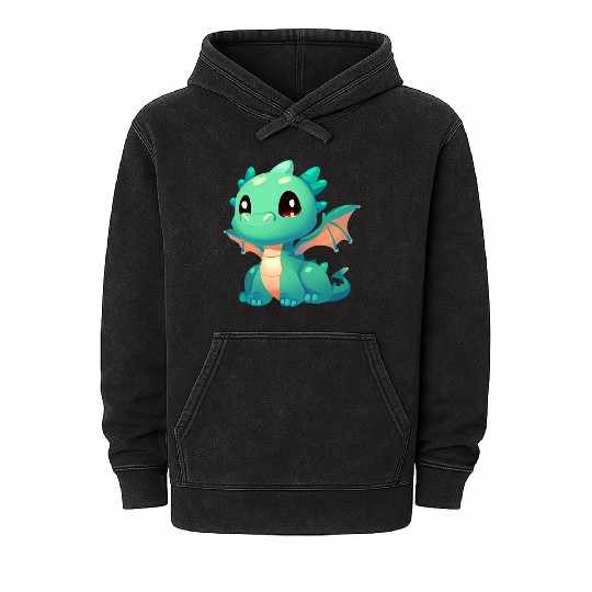Puppy Dragon Mineral Wash Hoodies