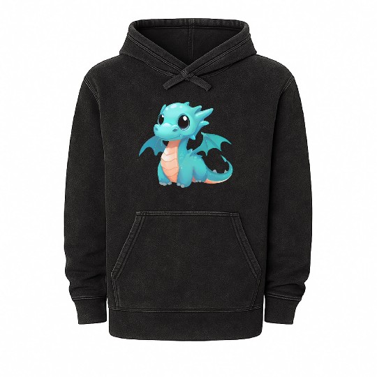 Baby Dragon Puppy Mineral Wash Hoodies